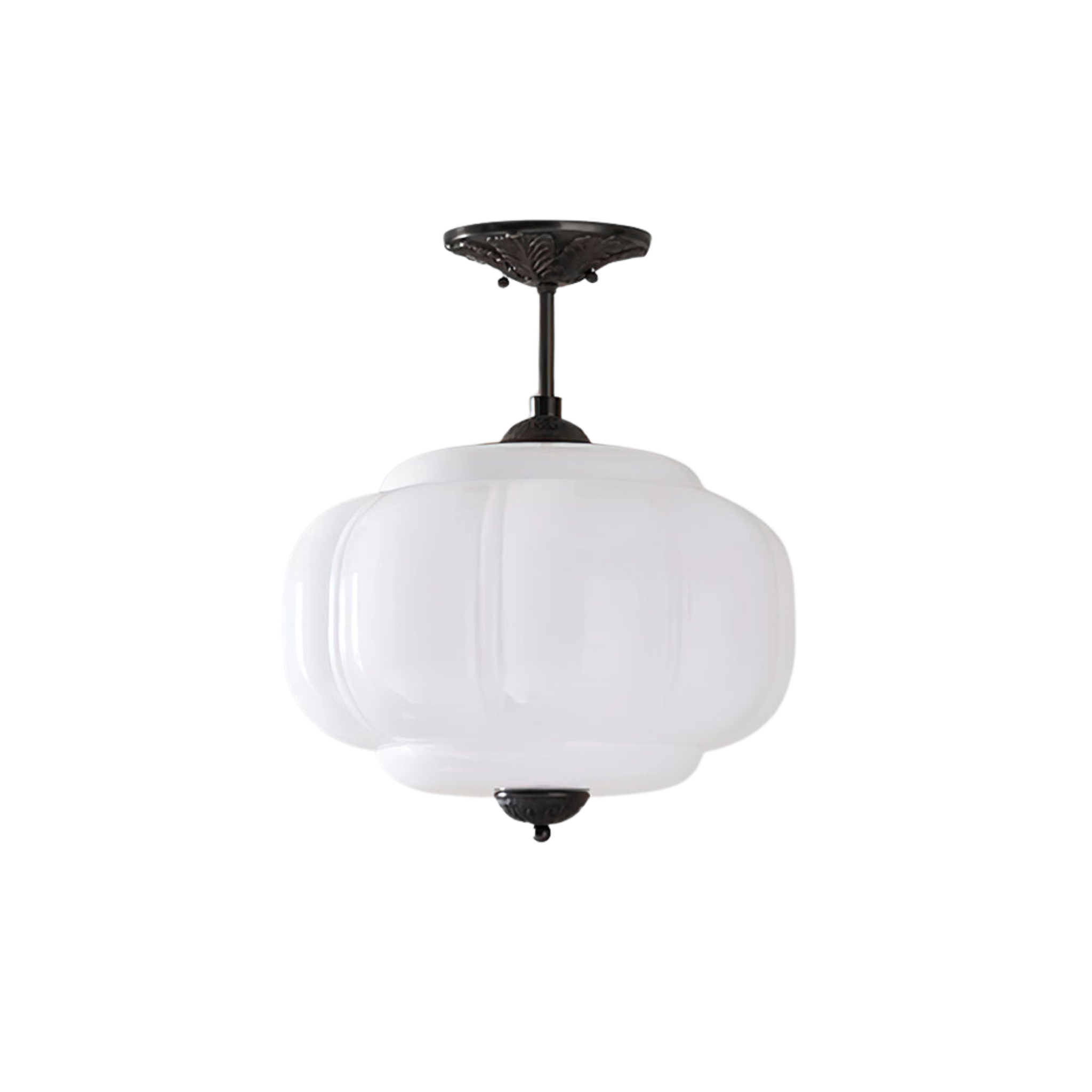 Deckenleuchte Glas Wellenform Grün, Design Deckenlampe Messing Ø38 cm