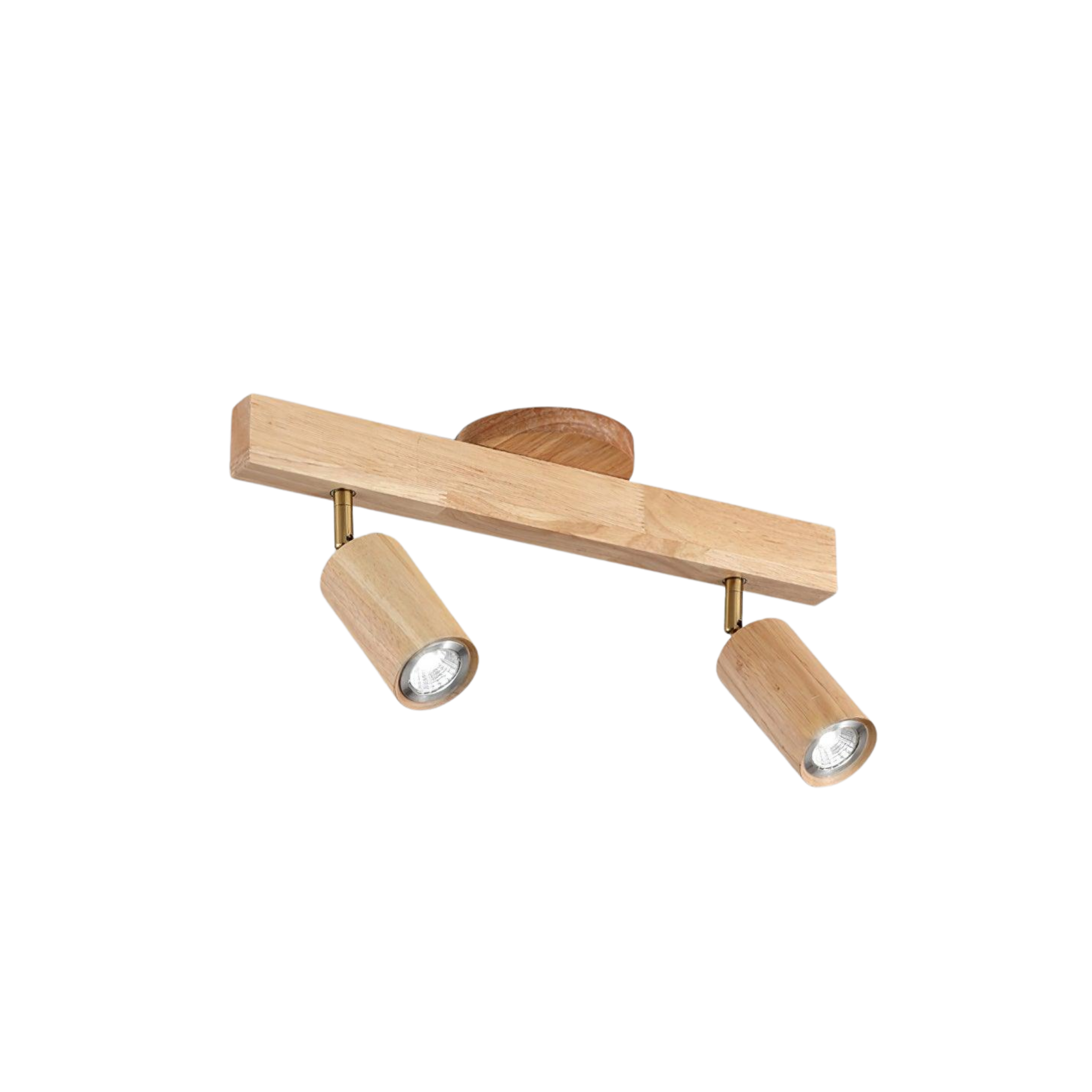 LED Schienenleuchte Holz Gold, Deckenstrahler Linear 42–120 cm