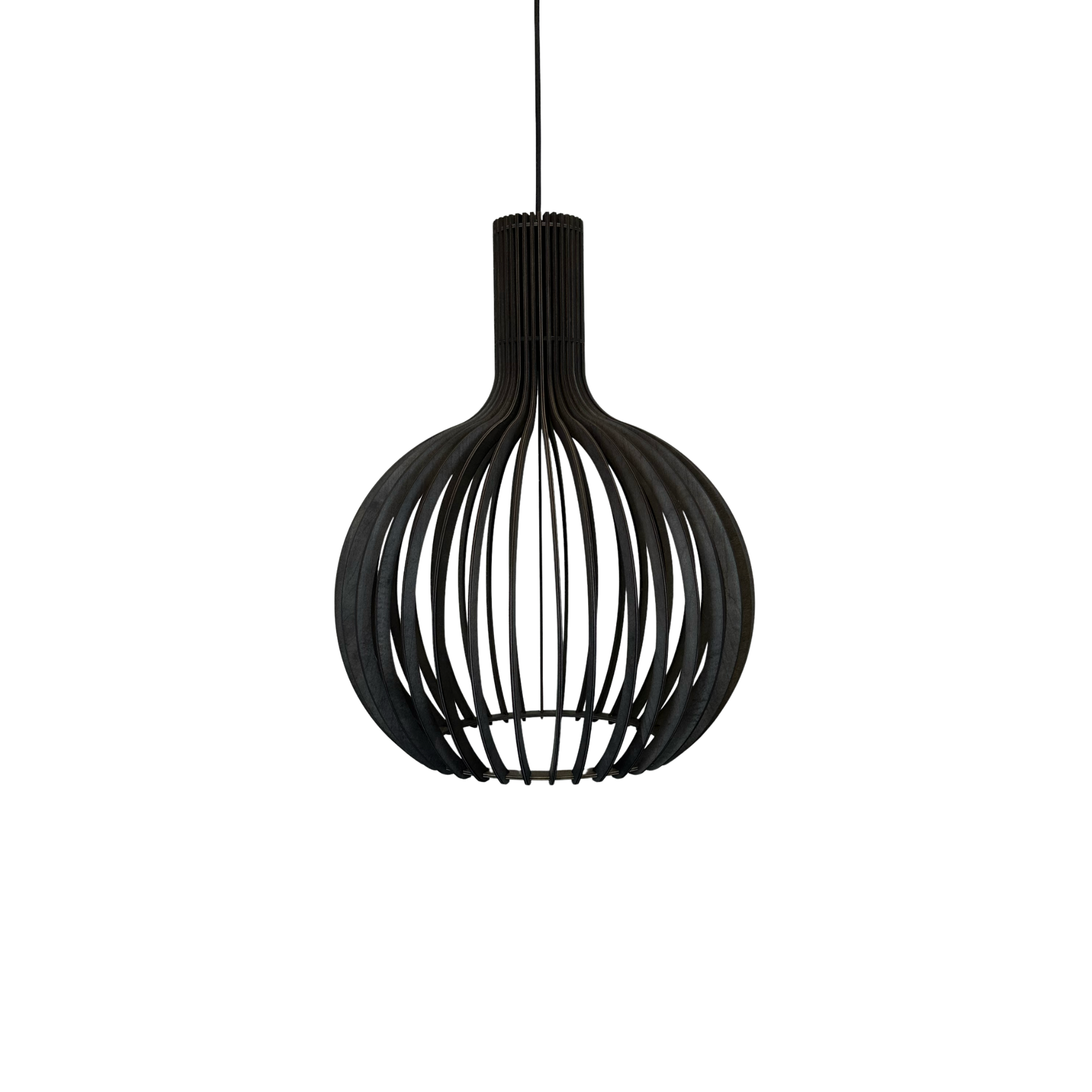 Hängelampe Holz Lamellen, Skandinavische Pendelleuchte E27 35/45/55 cm