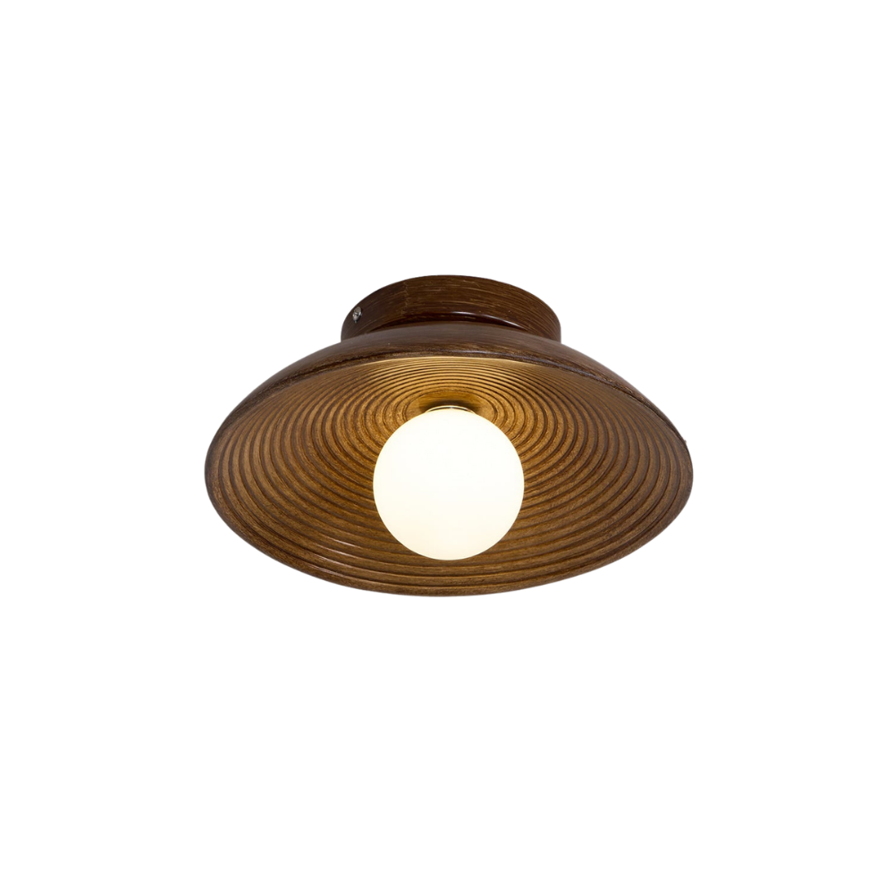 Deckenleuchte Rund Glas 27 cm, LED Flach Dimmbar für Wand & Decke