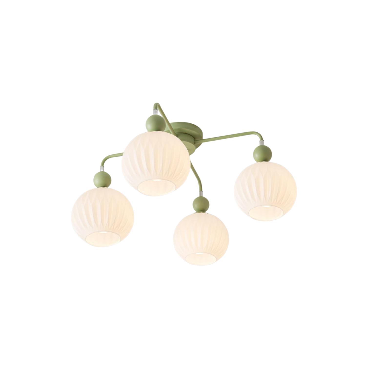 Deckenleuchte Glas Kugel Geriffelt, LED Deckenlampe Mehrflammig Modern