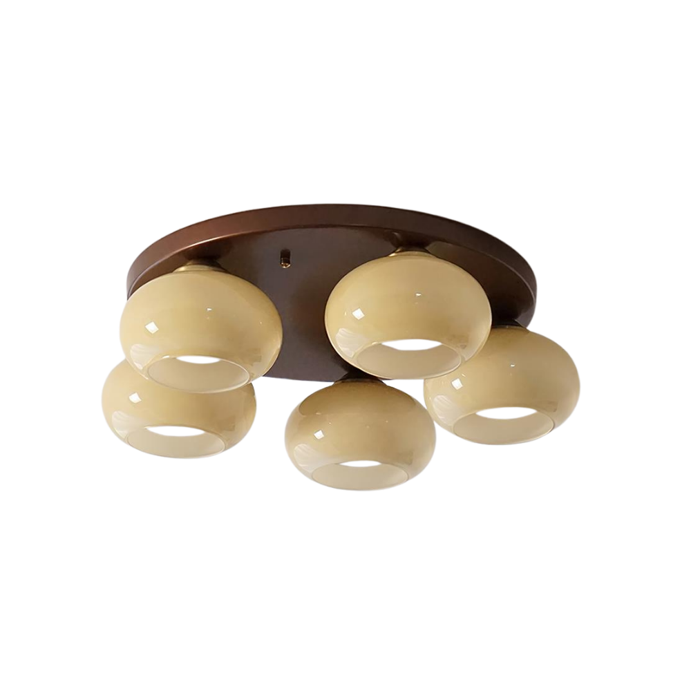 Glas Deckenleuchte Kugel 5-flammig Ø55 cm, Dimmbar