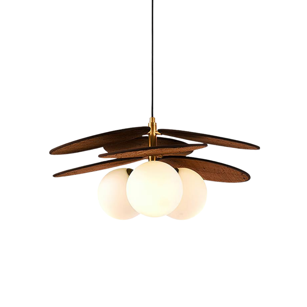 Pendelleuchte Rattan Natur Ø45 cm, Boho Hängeleuchte Handgefertigt