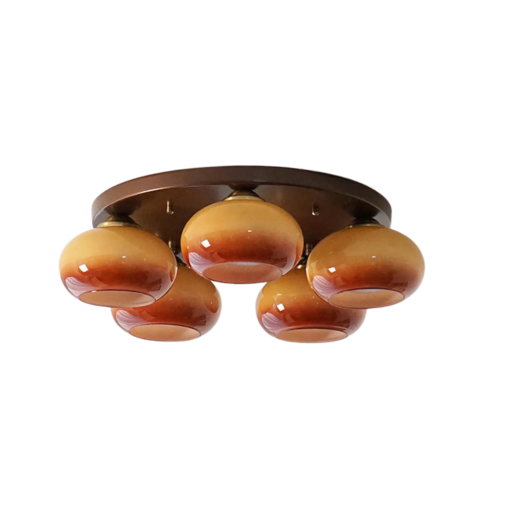 Glas Deckenleuchte Kugel 5-flammig Ø55 cm, Dimmbar