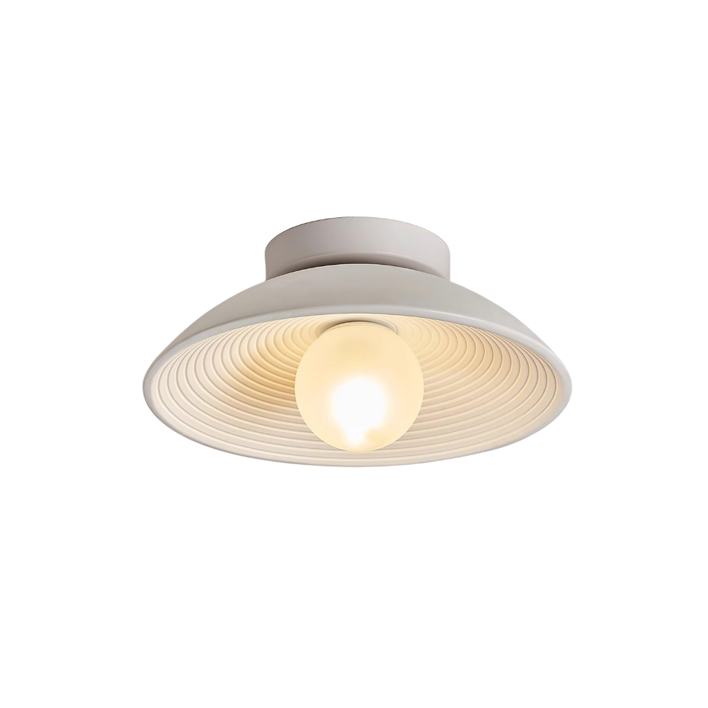 Deckenleuchte Rund Glas 27 cm, LED Flach Dimmbar für Wand & Decke