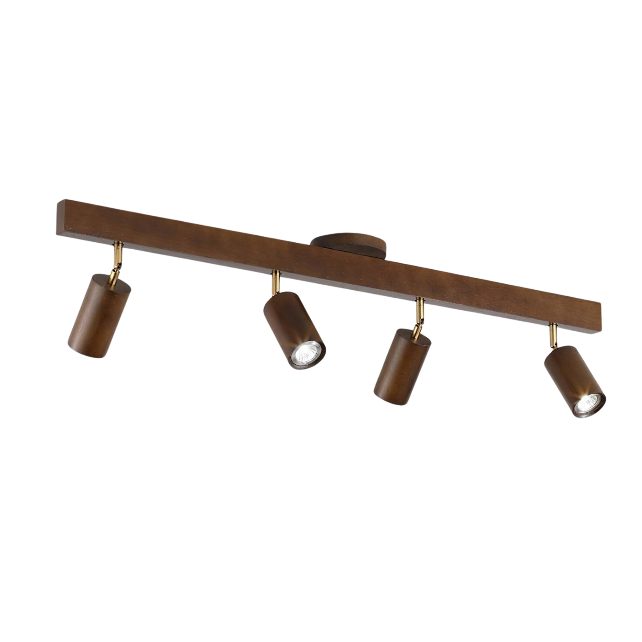 LED Schienenleuchte Holz Gold, Deckenstrahler Linear 42–120 cm
