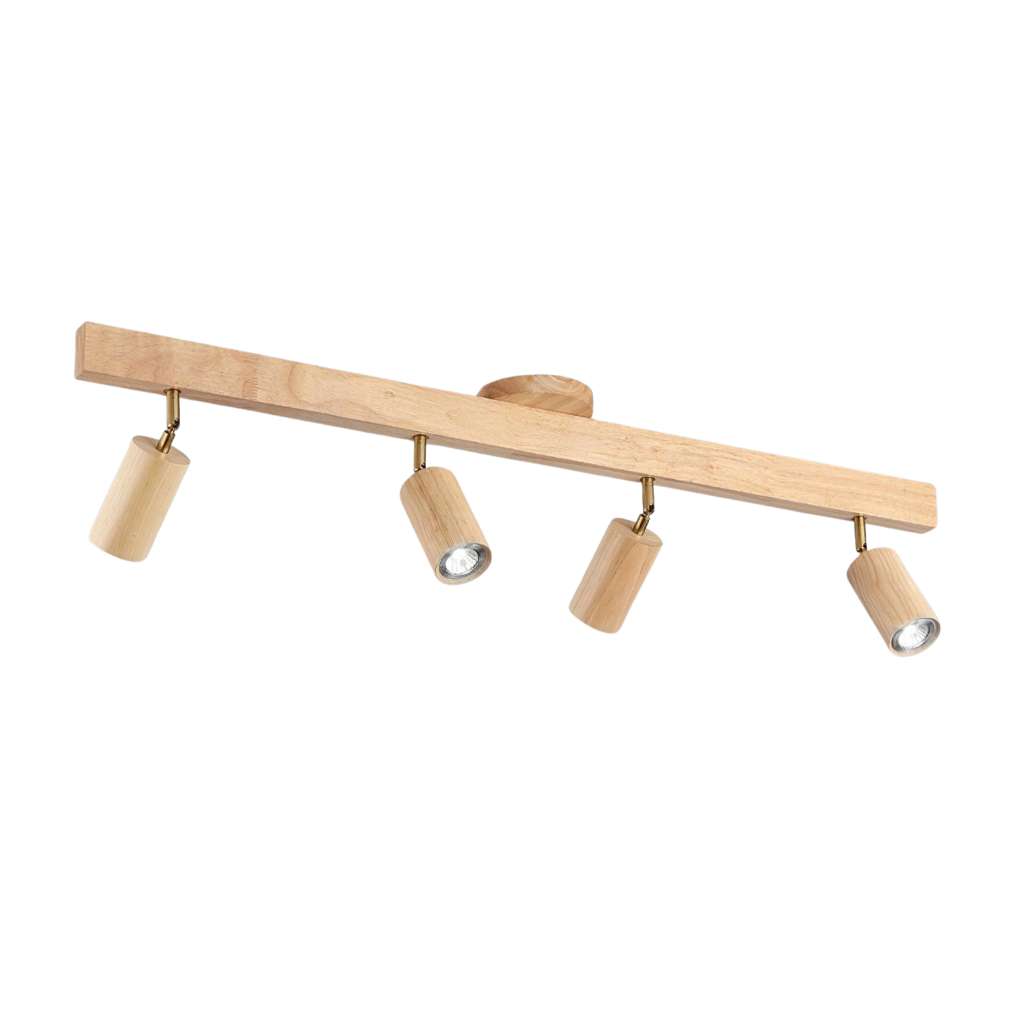 LED Schienenleuchte Holz Gold, Deckenstrahler Linear 42–120 cm