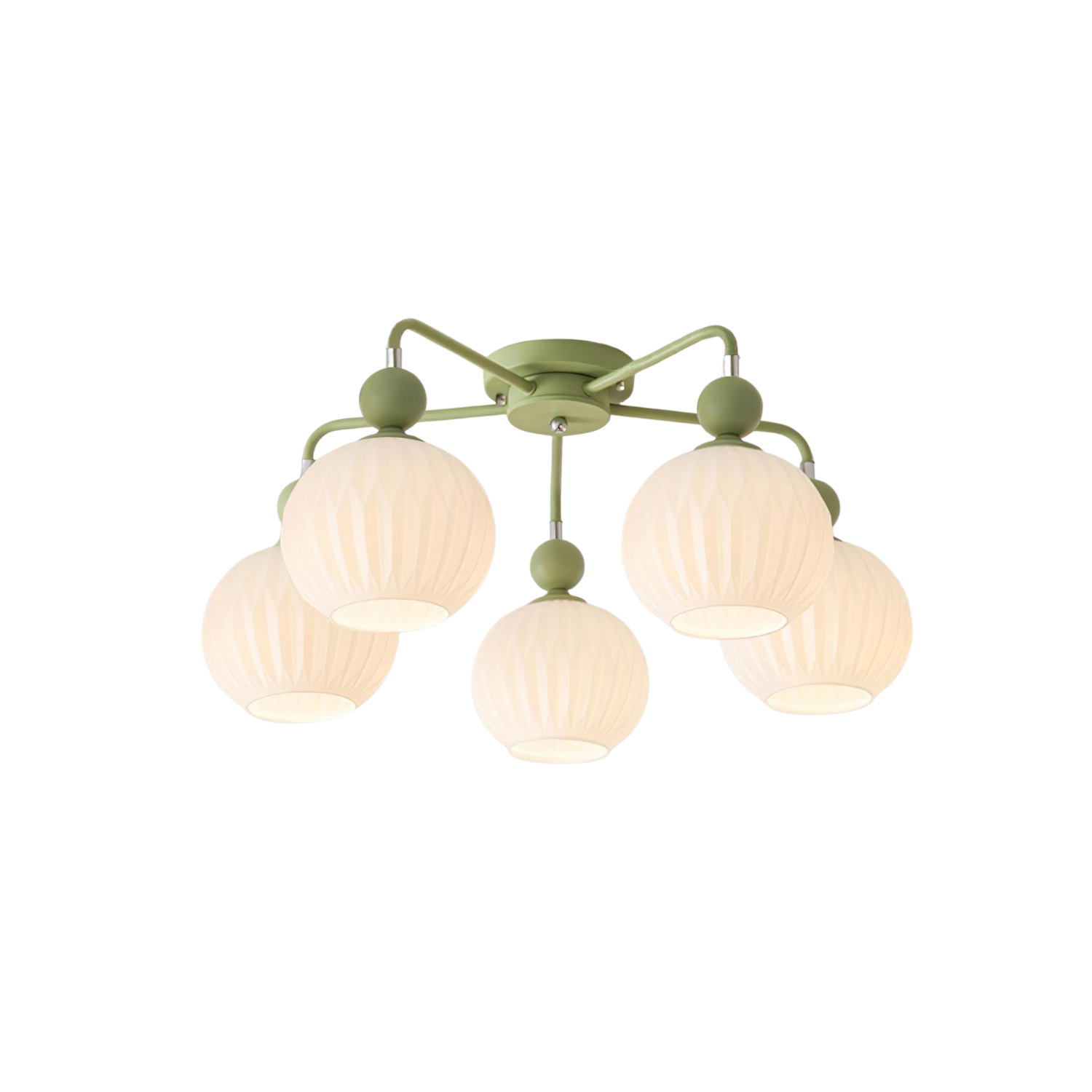 Deckenleuchte Glas Kugel Geriffelt, LED Deckenlampe Mehrflammig Modern