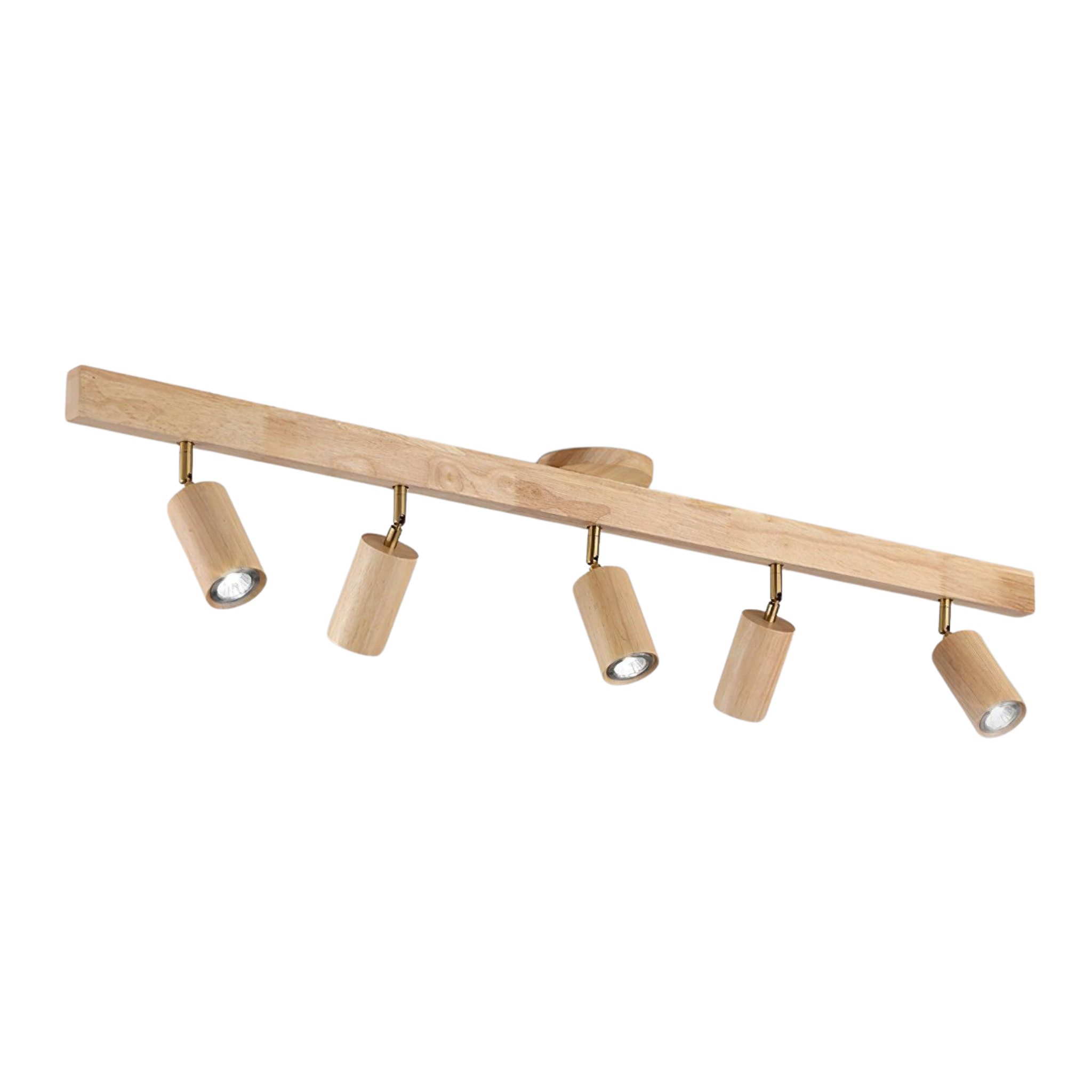 LED Schienenleuchte Holz Gold, Deckenstrahler Linear 42–120 cm