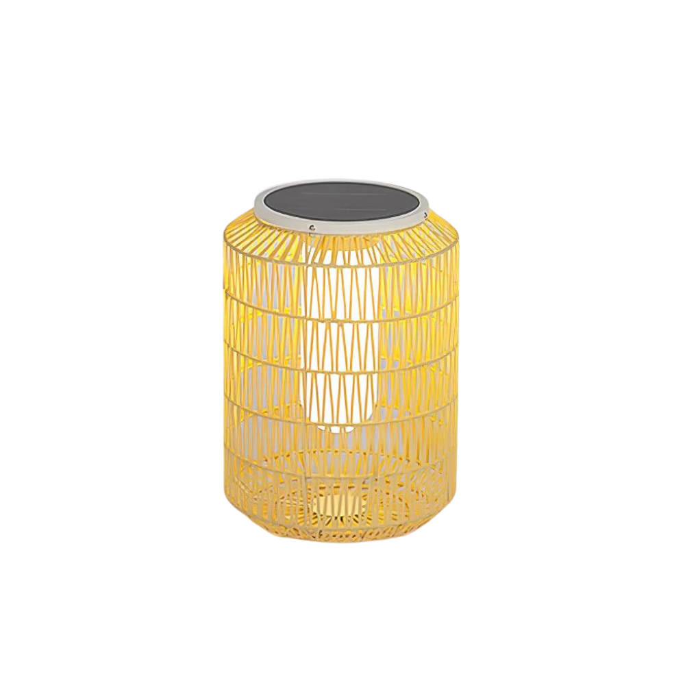 Rattan Outdoor Tischleuchte, Wetterfestes Boho Design Dimmbar