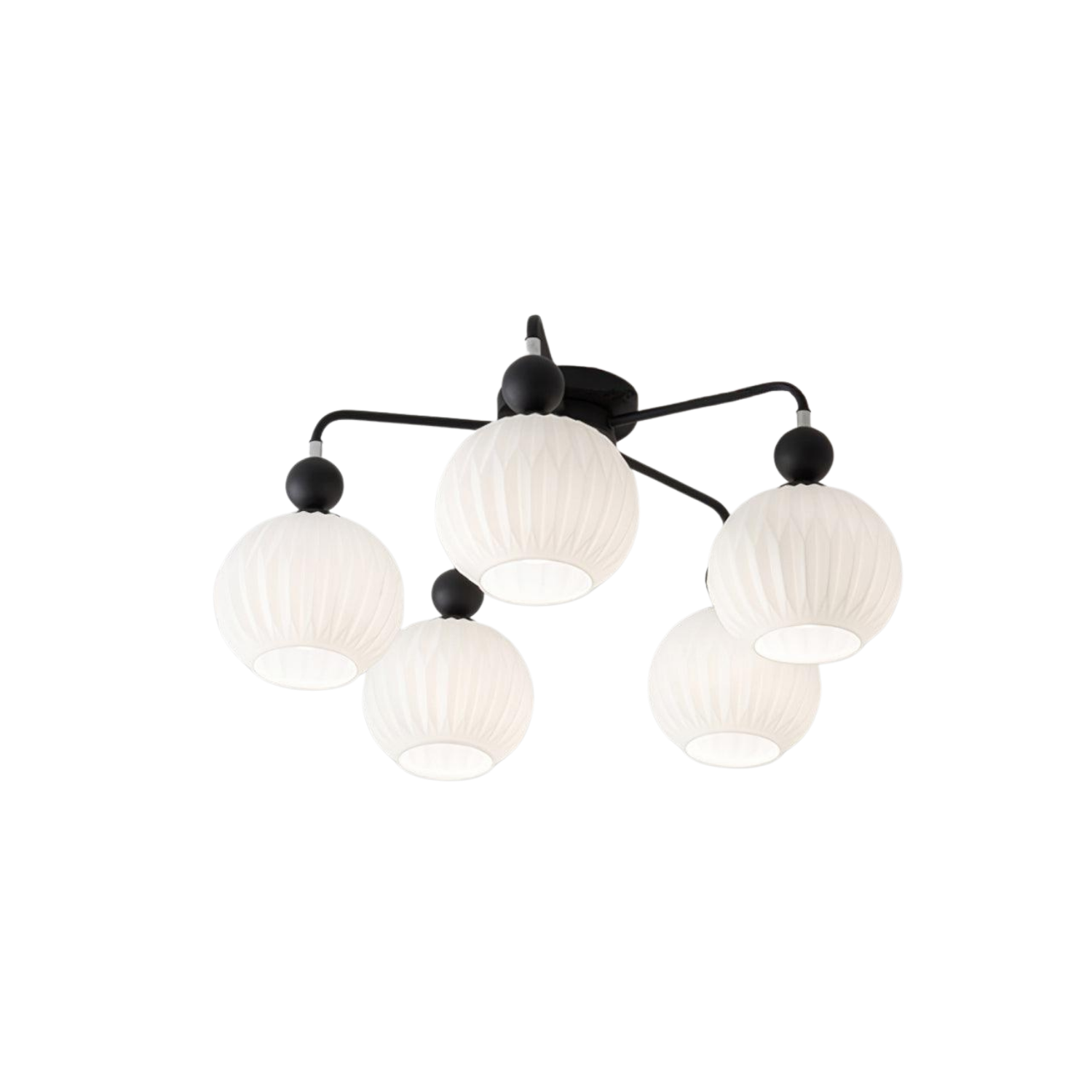 Deckenleuchte Glas Kugel Geriffelt, LED Deckenlampe Mehrflammig Modern