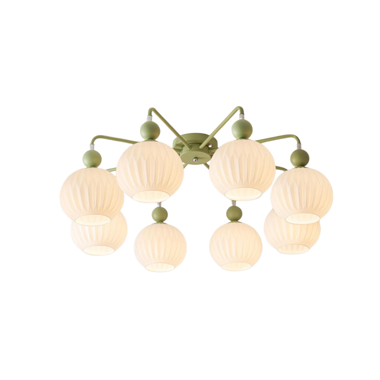 Deckenleuchte Glas Kugel Geriffelt, LED Deckenlampe Mehrflammig Modern