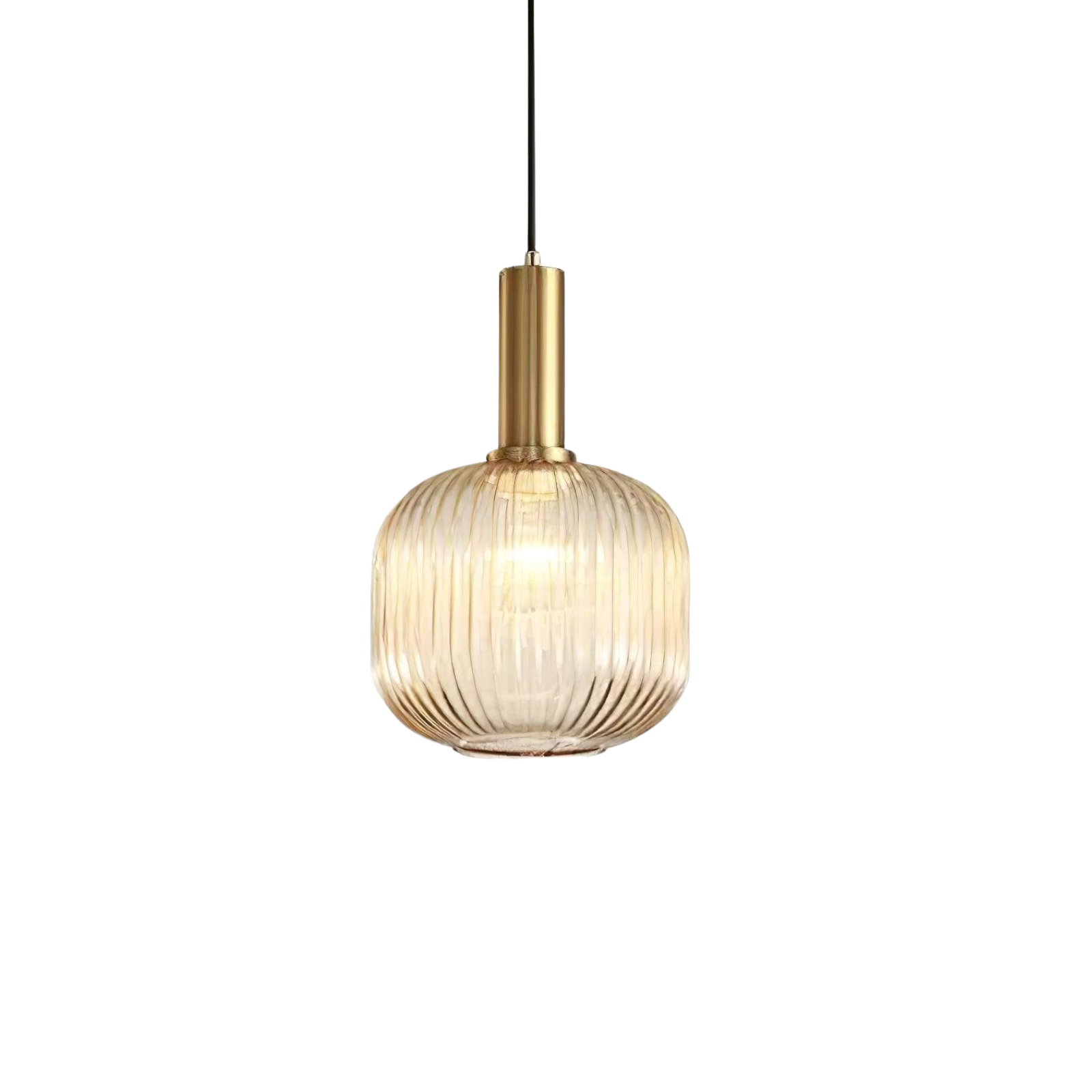 Pendelleuchte Glas Geriffelt, Vintage Design Dimmbar E27