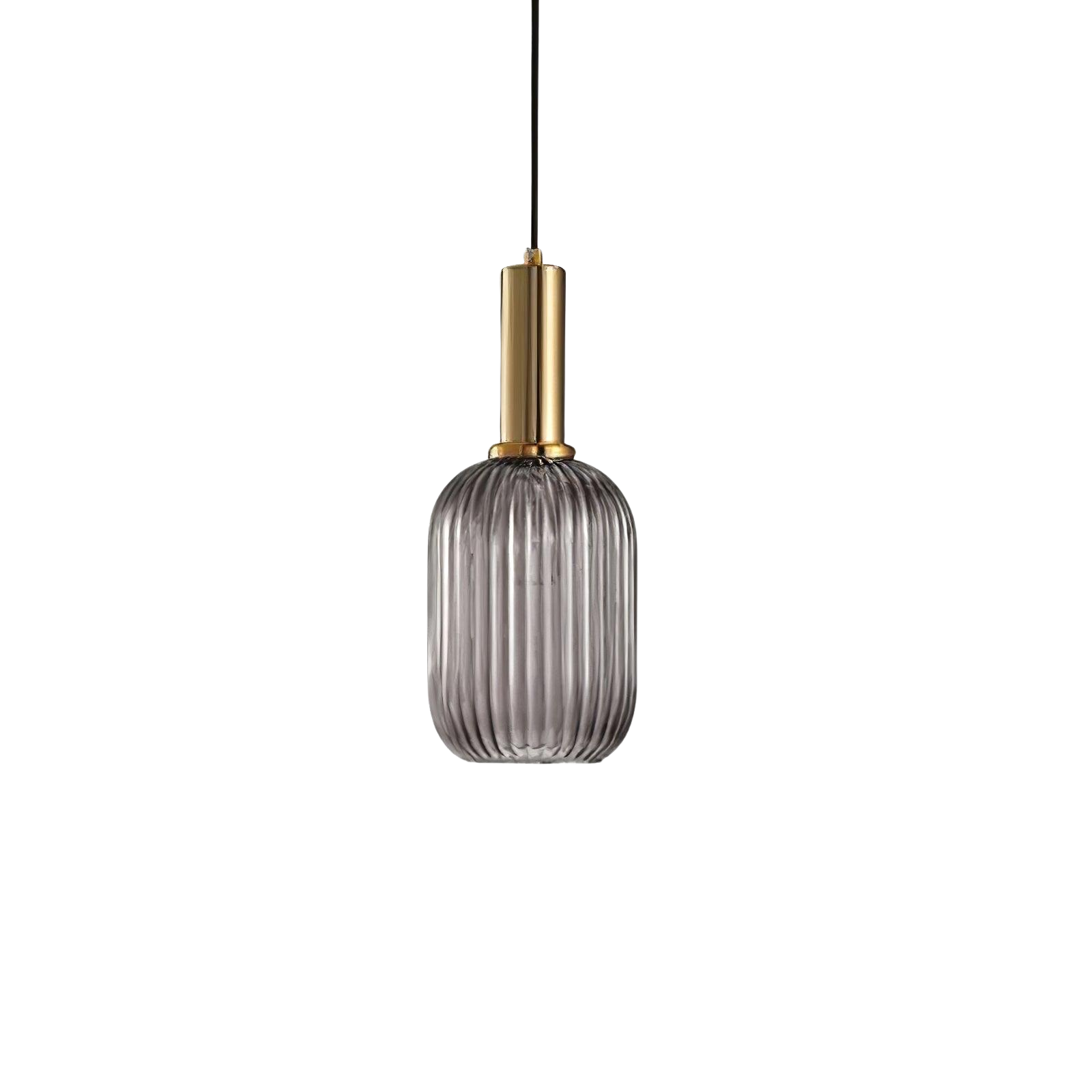 Pendelleuchte Glas Geriffelt, Vintage Design Dimmbar E27