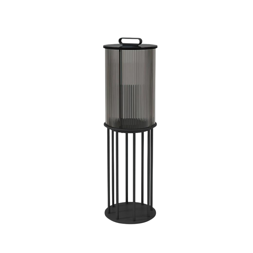 Außenwandleuchte Edelstahl Glas Geriffelt Modern Solar LED Warmweiß 3000K
