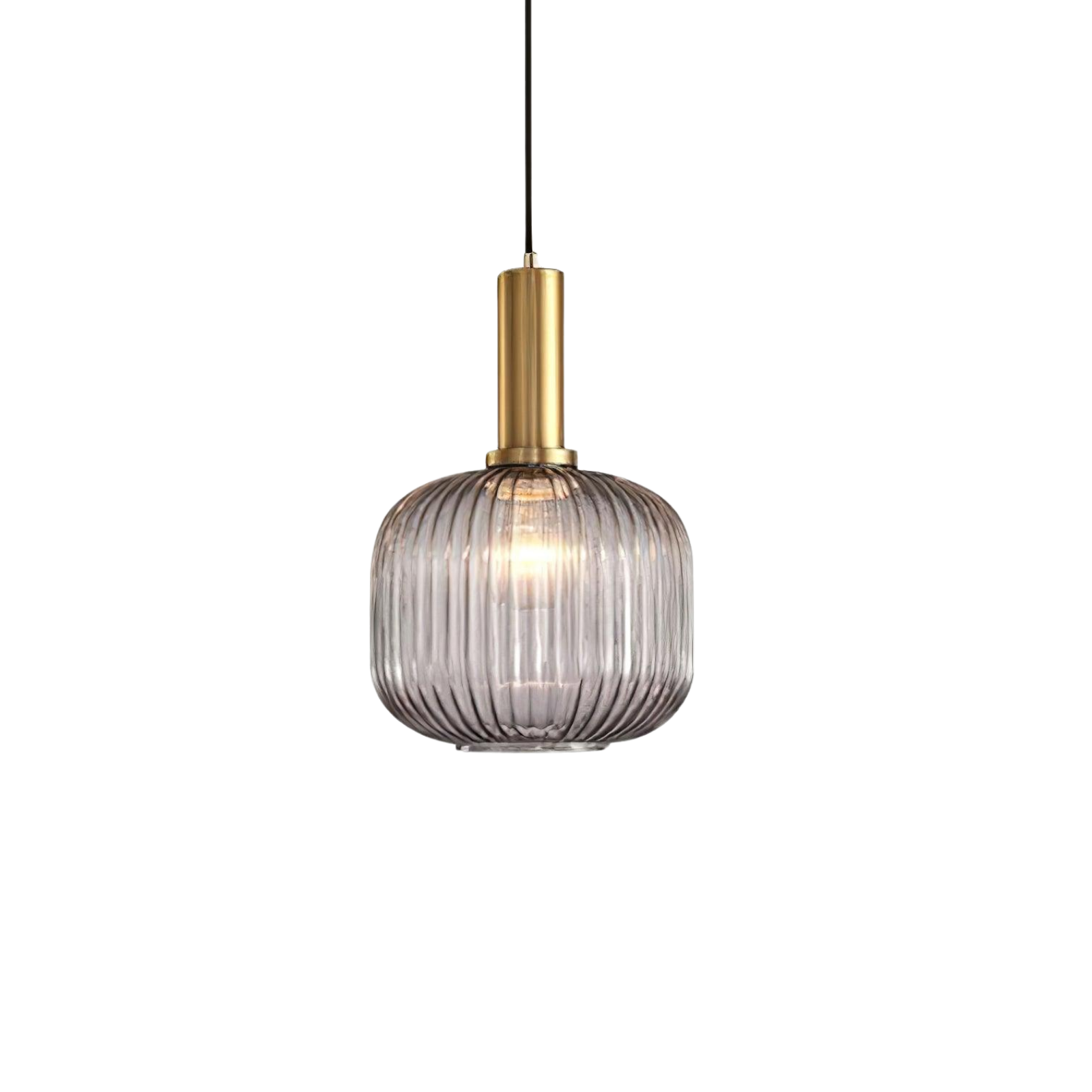 Pendelleuchte Glas Geriffelt, Vintage Design Dimmbar E27