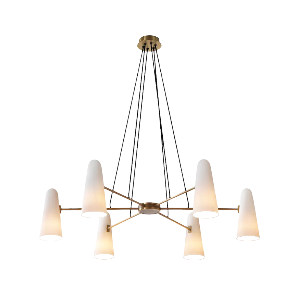 Kronleuchter Glas Messing, Vintage Design Dimmbar