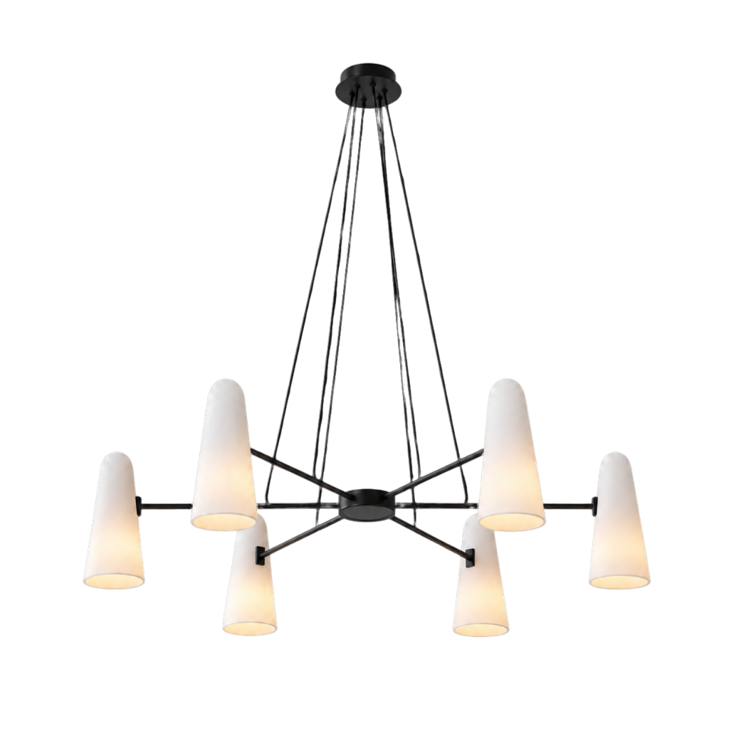 Kronleuchter Glas Messing, Vintage Design Dimmbar