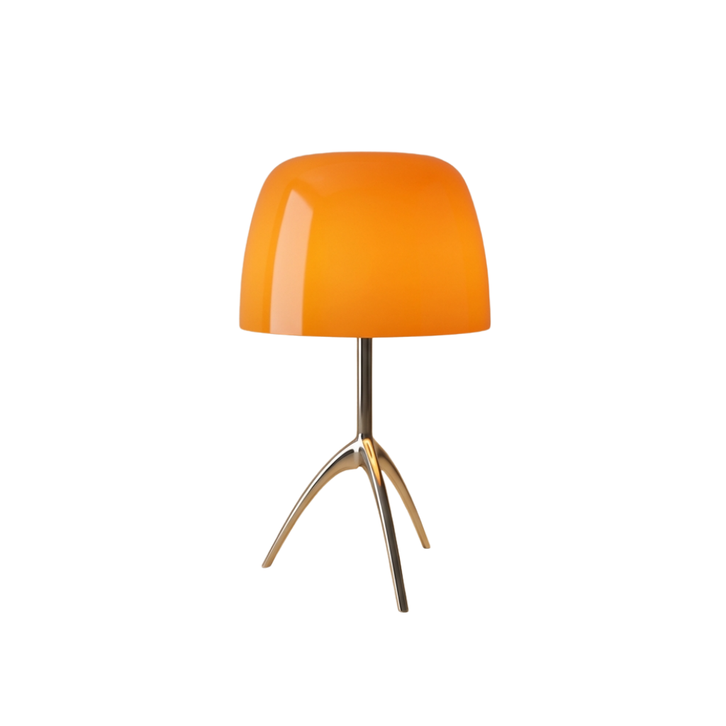 Dreibein Tischlampe Glas, Italienisches Design Skandinavischer Stil