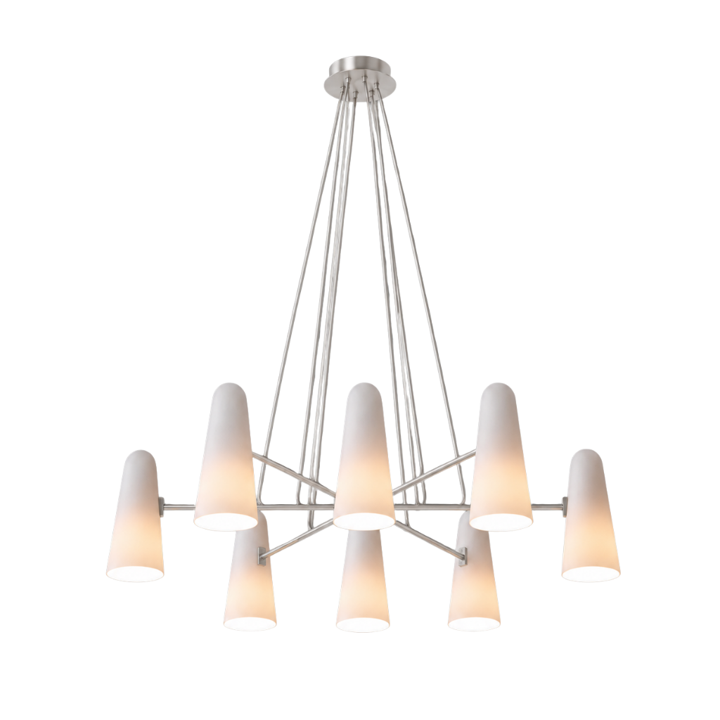 Kronleuchter Glas Messing, Vintage Design Dimmbar
