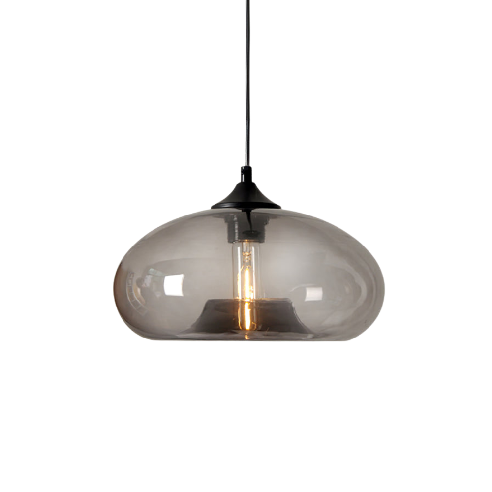 Glas Pendelleuchte Oval, Mundgeblasenes Design E27