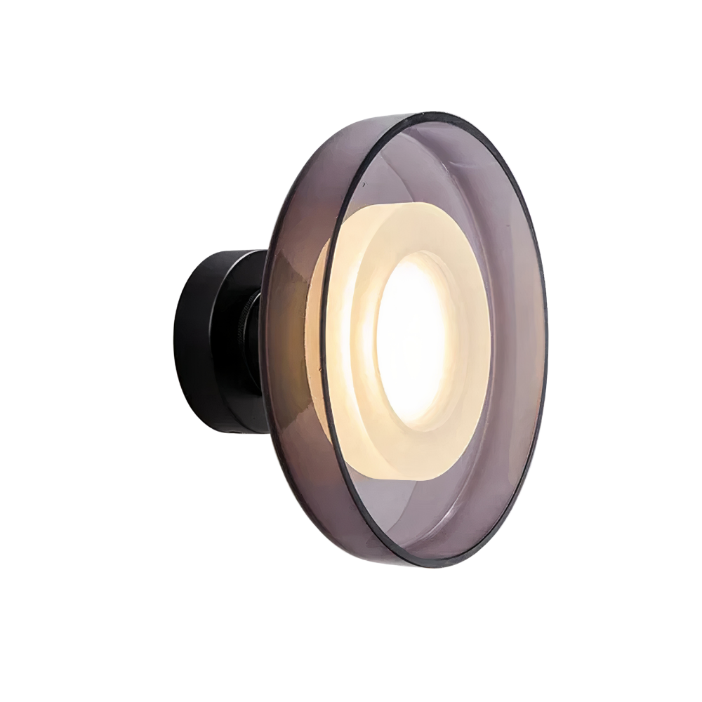 Glas Wandleuchte, Wand- & Deckenlampe klar grau LED