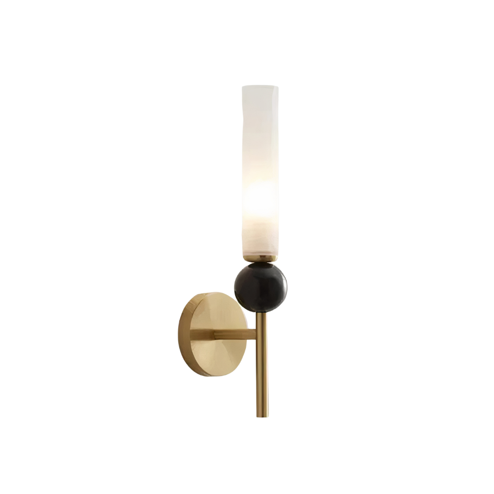 Marmor Wandleuchte Messing, LED Wandlampe modern