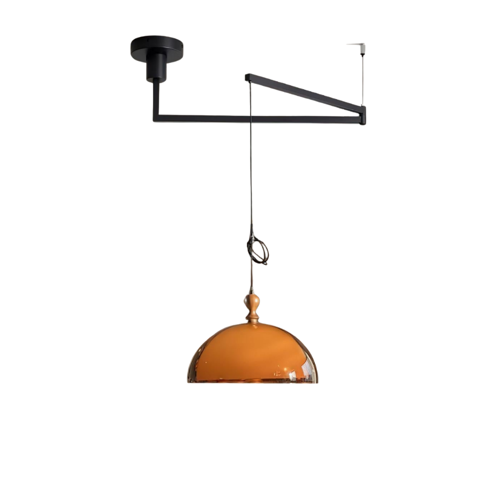 Holz Pendelleuchte Walnuss, Runde Hängeleuchte modern