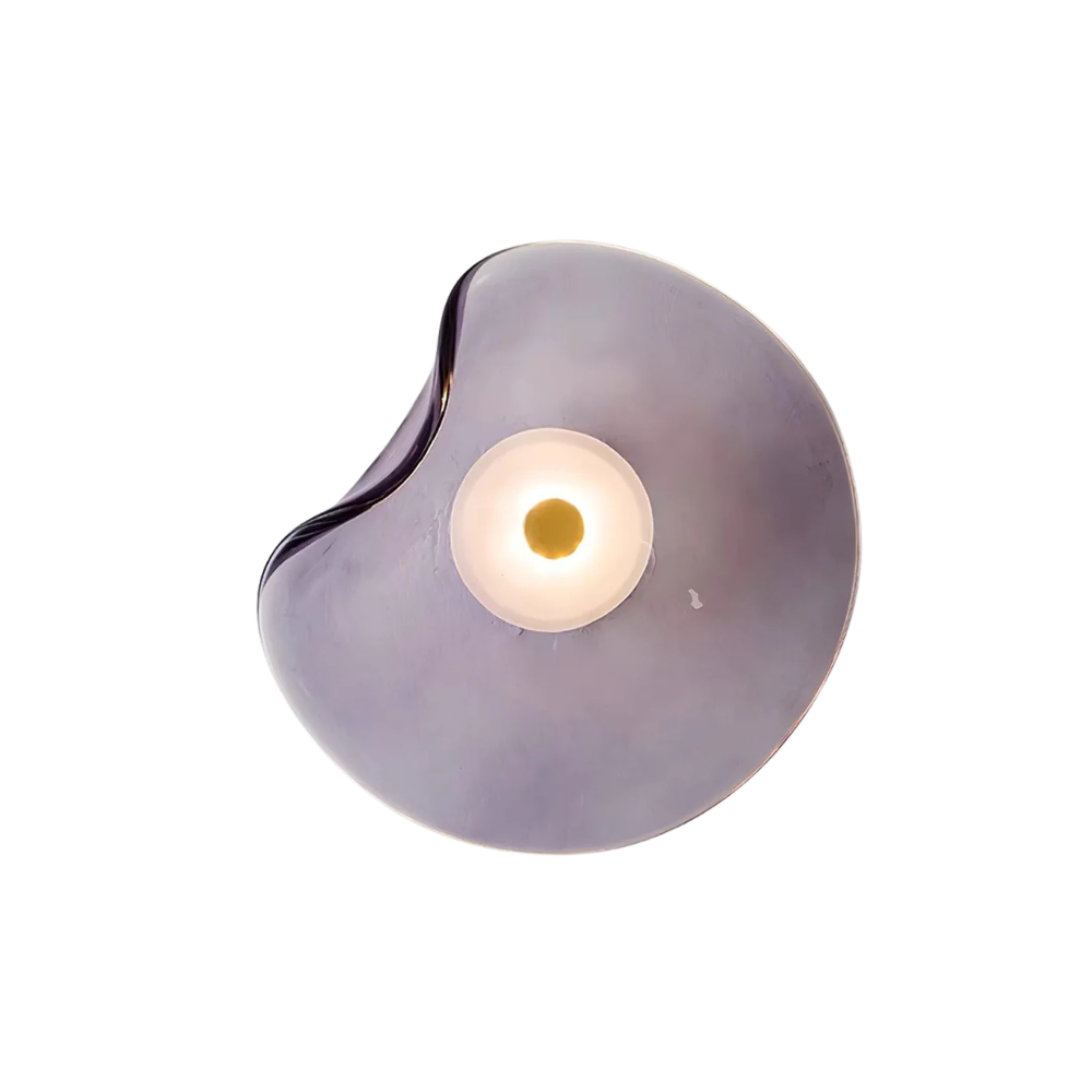 Glas Wandleuchte LED, Wandlampe blau grau amber