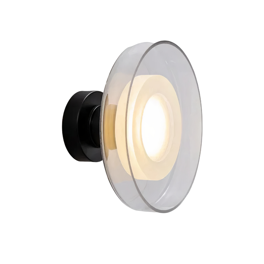 Glas Wandleuchte, Wand- & Deckenlampe klar grau LED