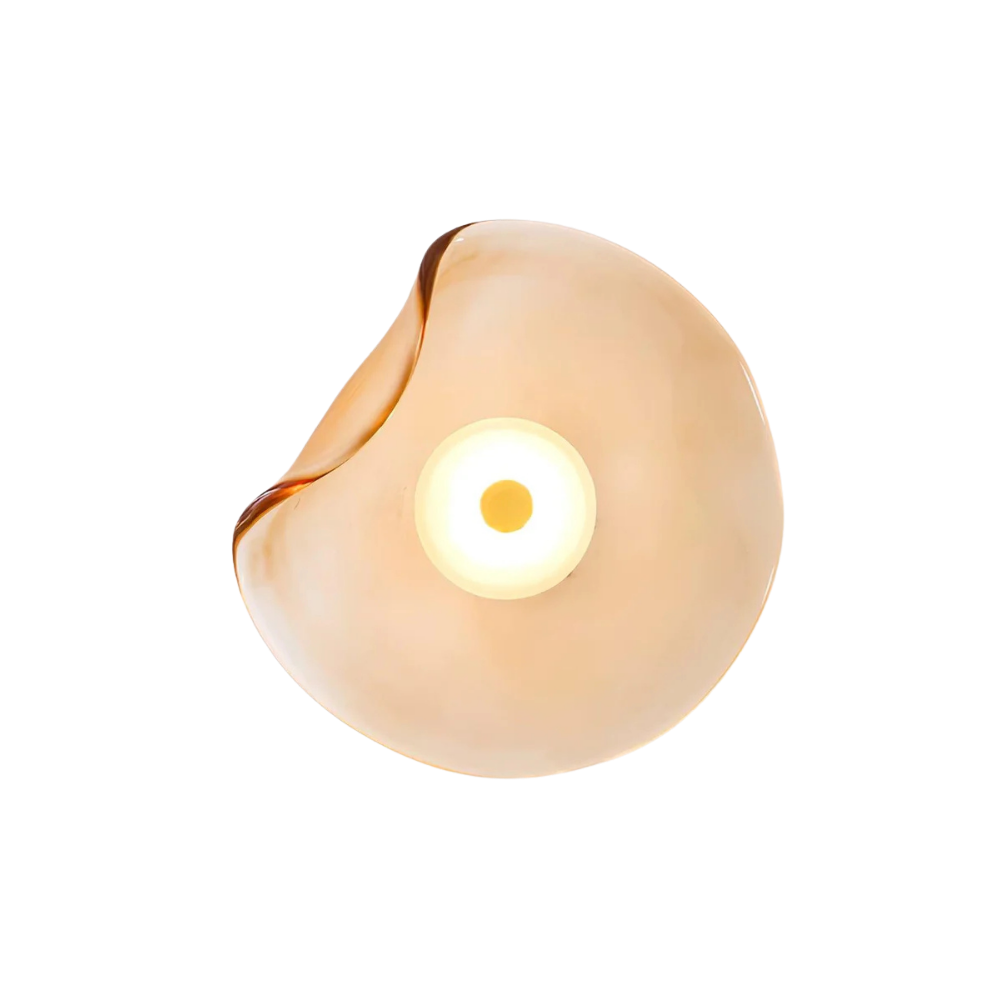 Glas Wandleuchte LED, Wandlampe blau grau amber