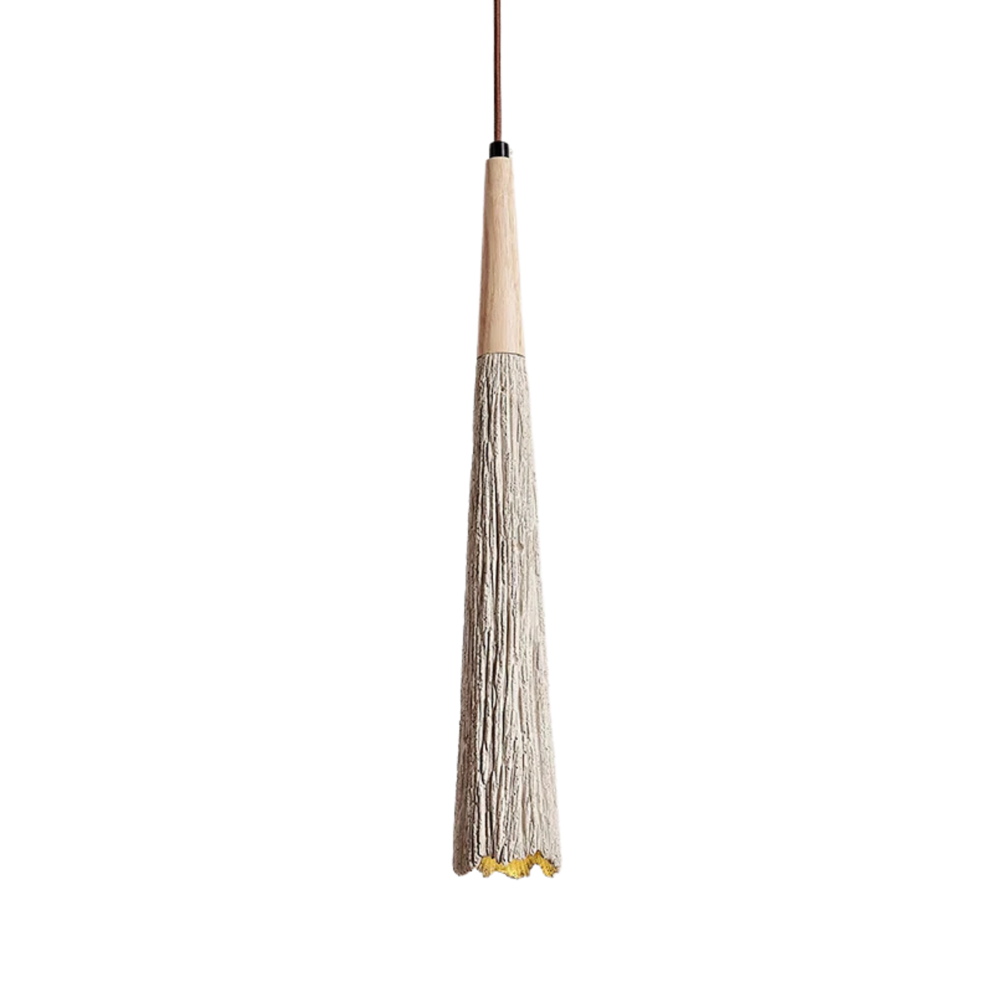 Travertin Hängelampe Beige, Design Pendelleuchte Stein Holz Modern LED