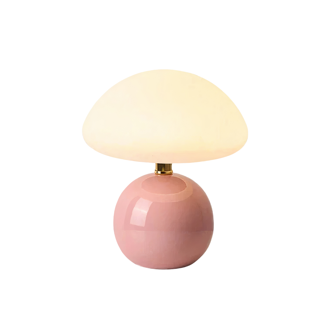 Pilz Tischlampe Keramik LED, Moderne Tischleuchte 3 Lichtfarben