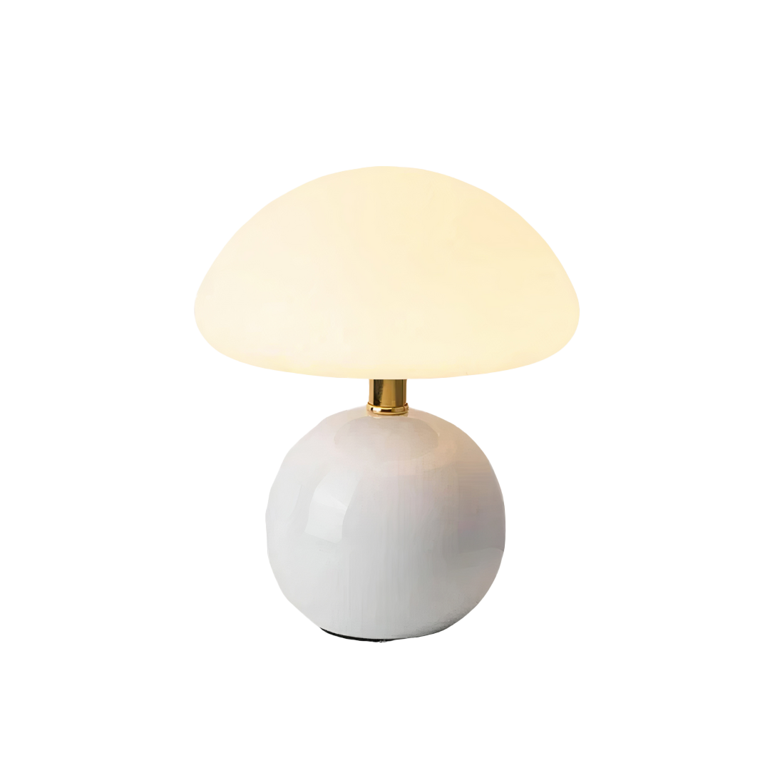 Pilz Tischlampe Keramik LED, Moderne Tischleuchte 3 Lichtfarben