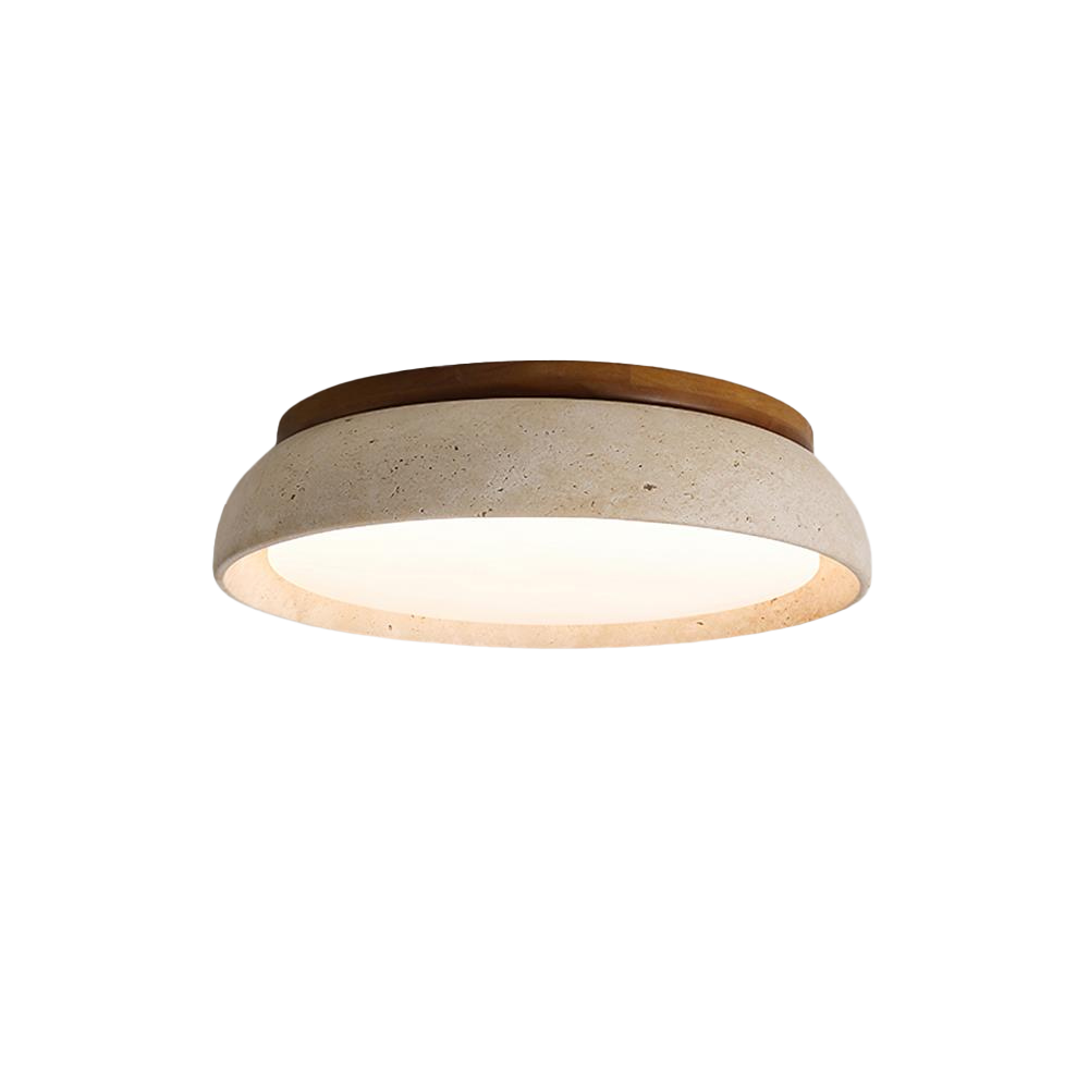 LED Deckenleuchte Travertin Holz, Moderne Deckenlampe