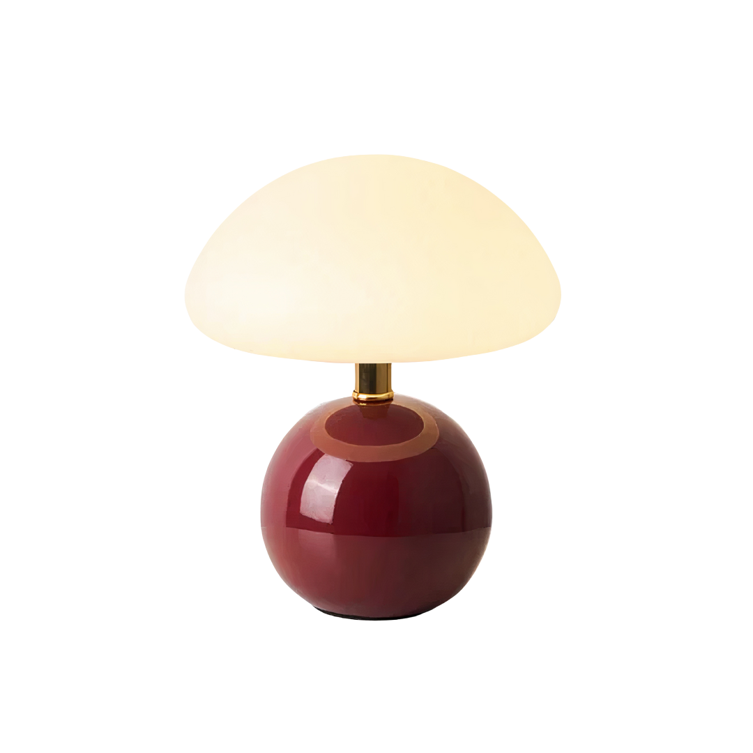 Pilz Tischlampe Keramik LED, Moderne Tischleuchte 3 Lichtfarben