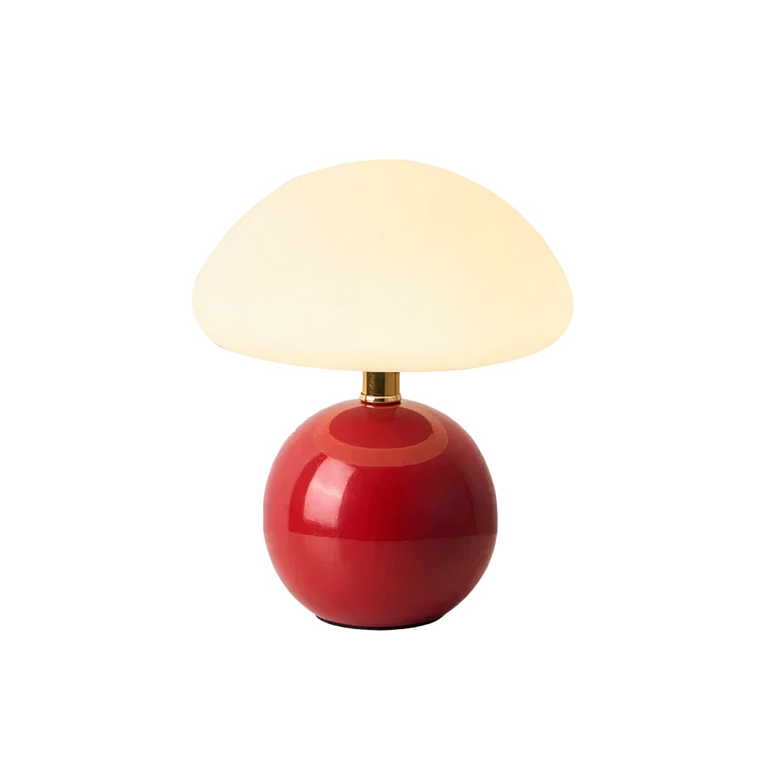 Pilz Tischlampe Keramik LED, Moderne Tischleuchte 3 Lichtfarben