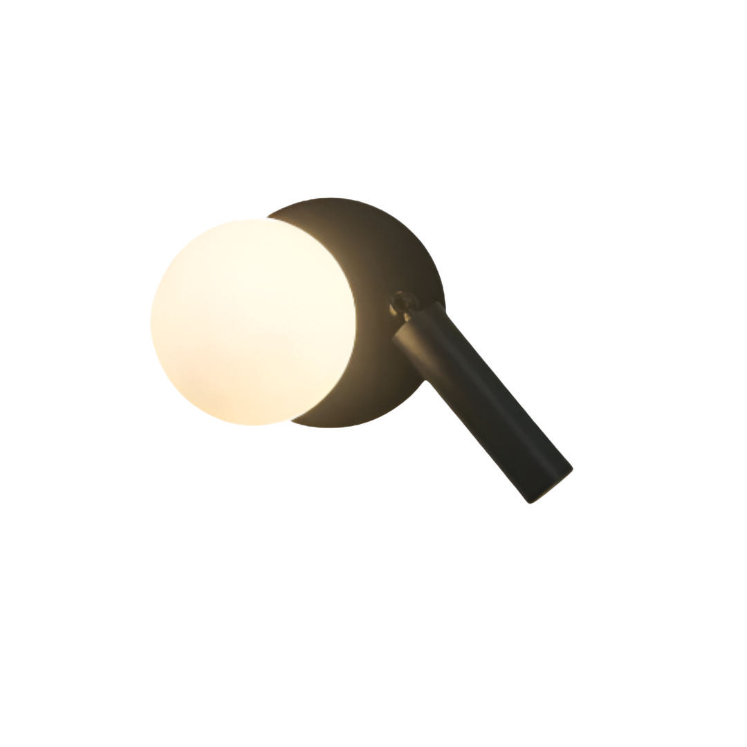 LED Wandleuchte Glaskugel drehbar, Wandlampe gold schwarz