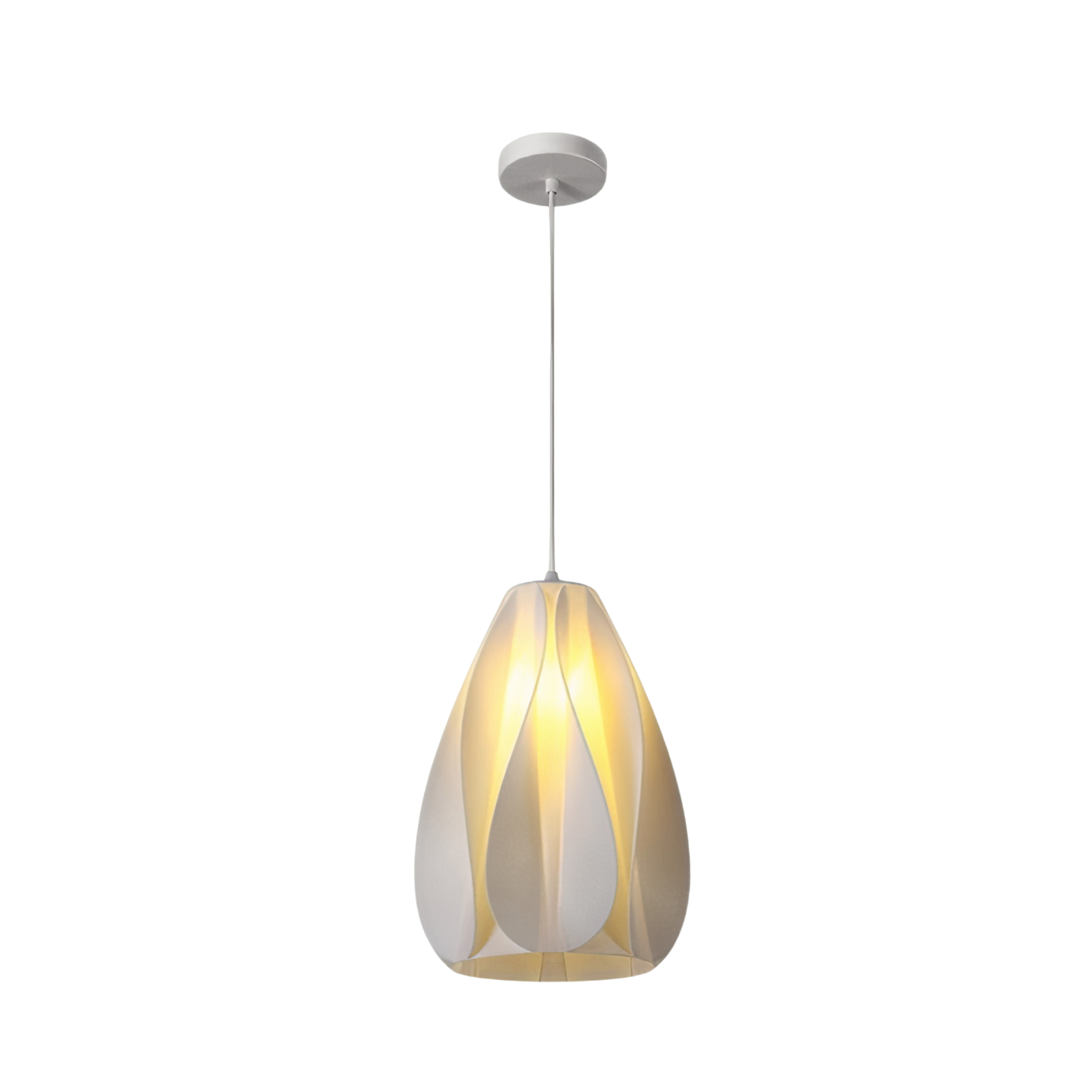 Hängelampe Blume Weiß, 3D Druck Pendelleuchte Design E27