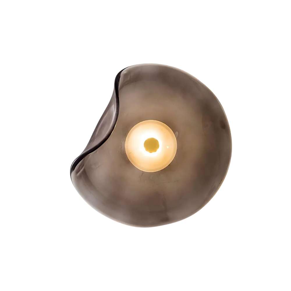 Glas Wandleuchte LED, Wandlampe blau grau amber