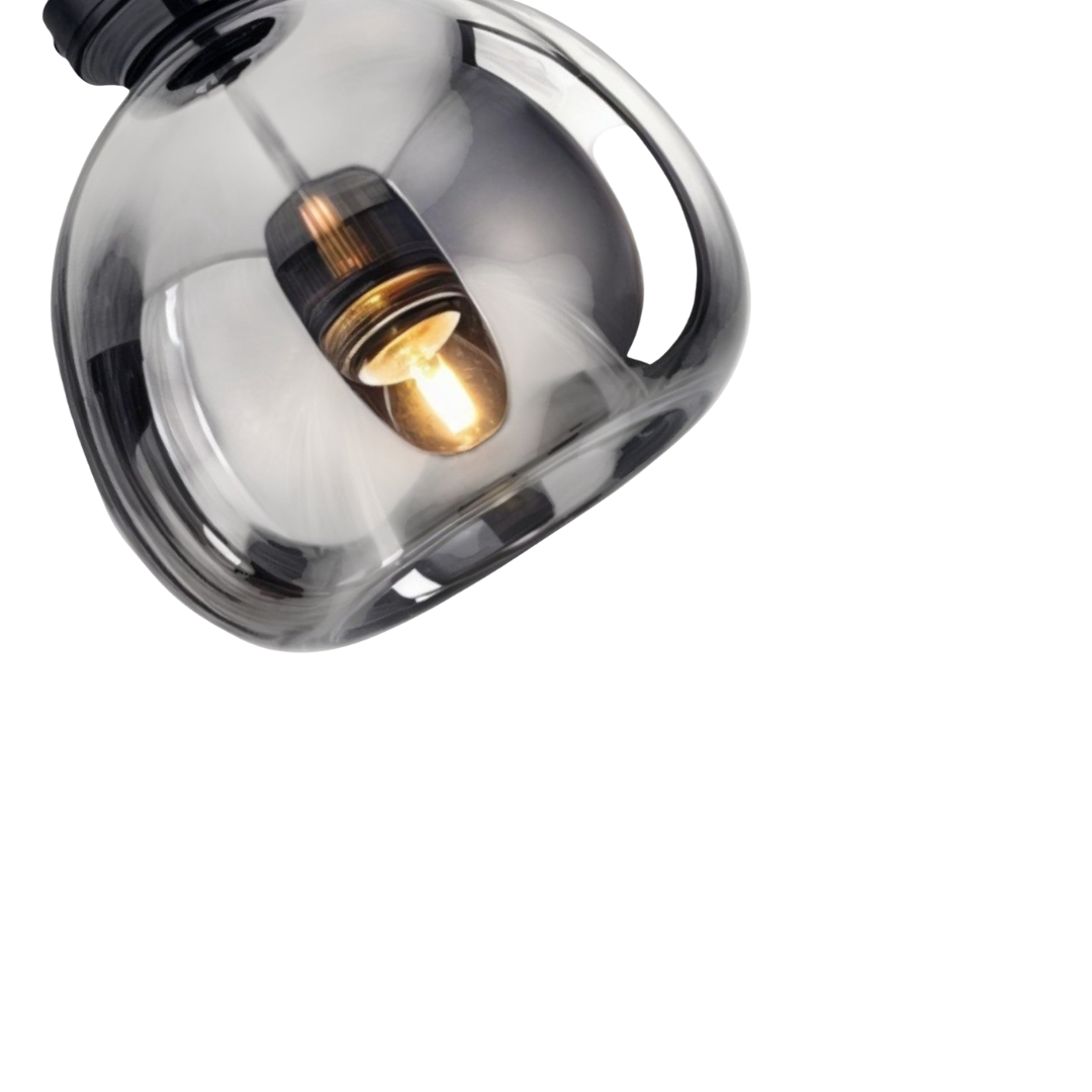 Glas Deckenleuchte Rauchglas, Moderne Deckenlampe rund