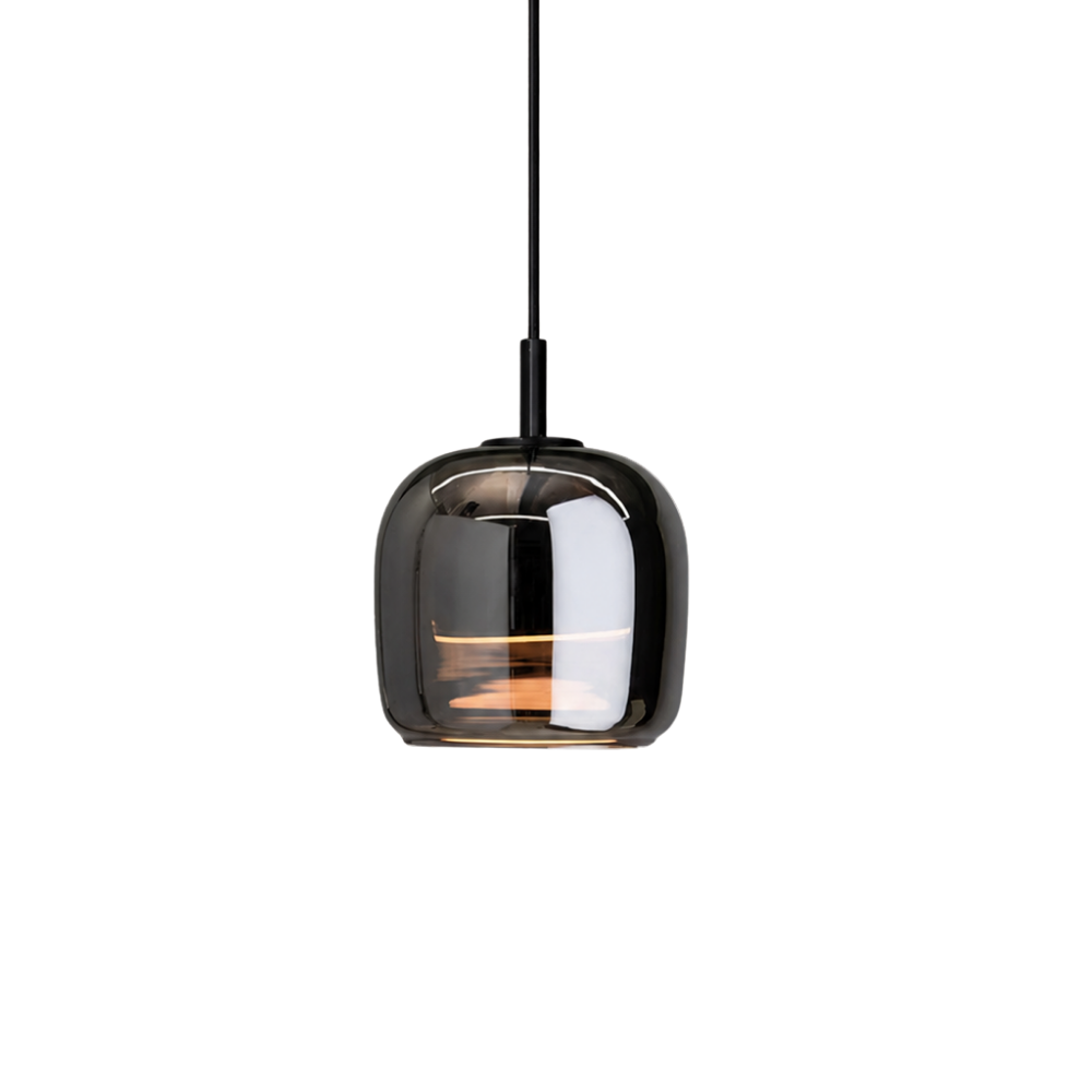 Rauchglas Pendelleuchte Kugel, LED Hängeleuchte modern