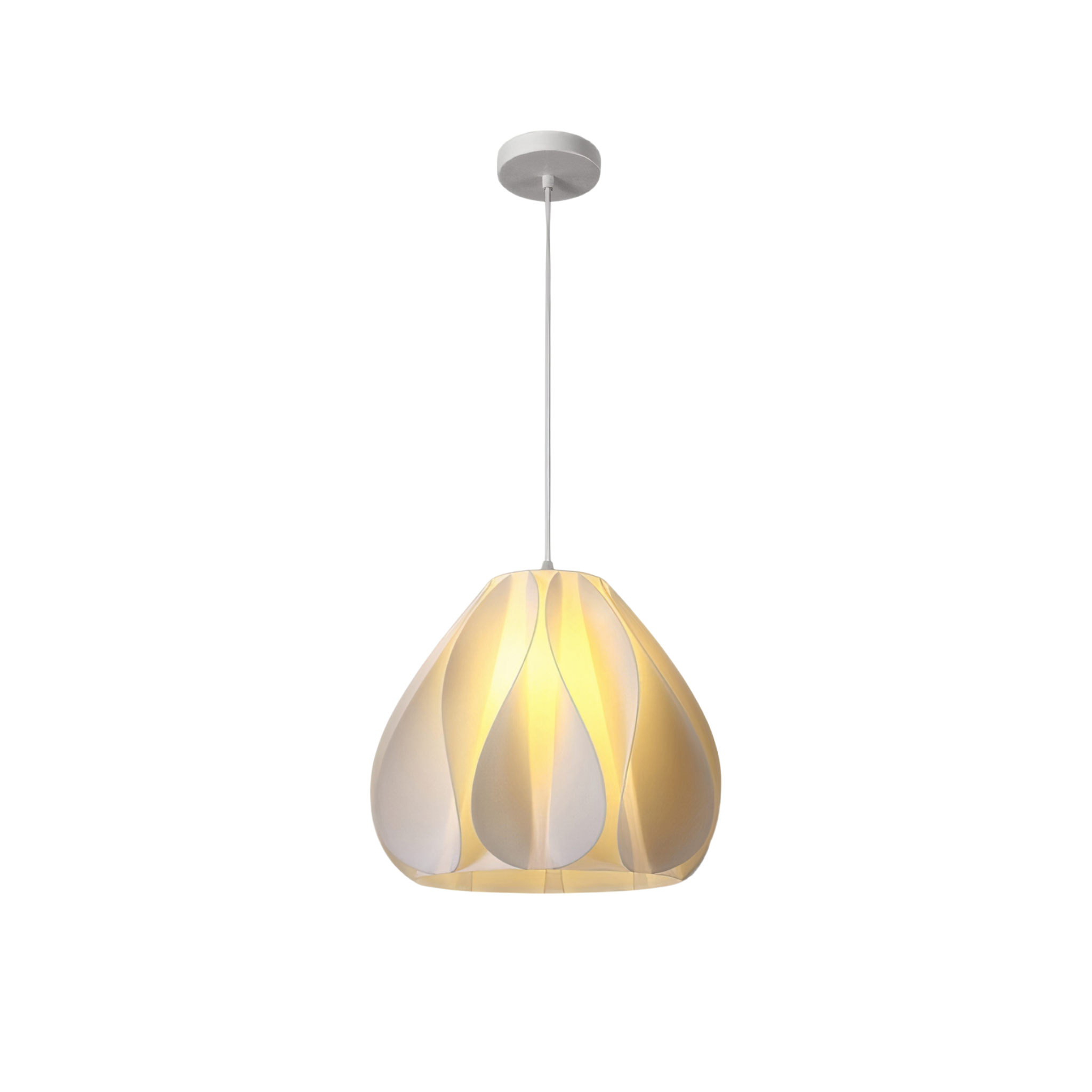 Hängelampe Blume Weiß, 3D Druck Pendelleuchte Design E27