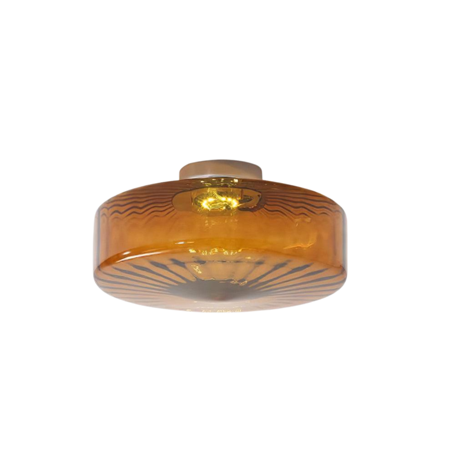Bernstein Glas Deckenleuchte LED, Runde Deckenlampe 3000K Modern