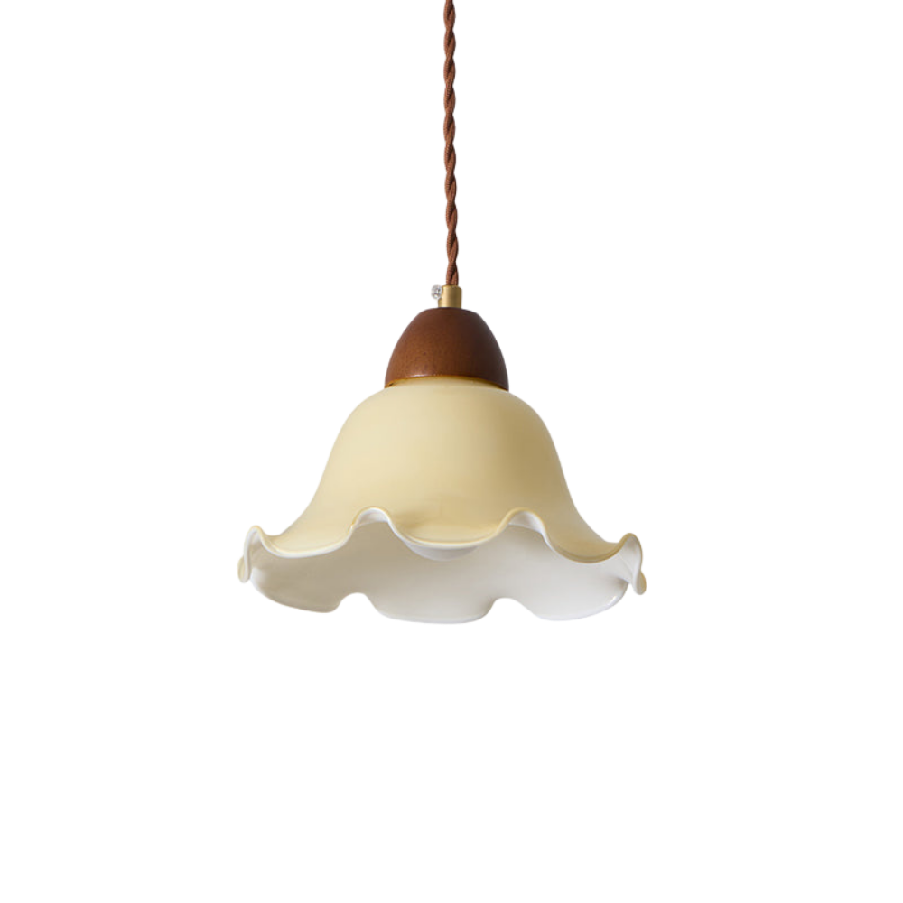 Pendelleuchte Glas Blume Ø30 cm, Vintage Design Dimmbar