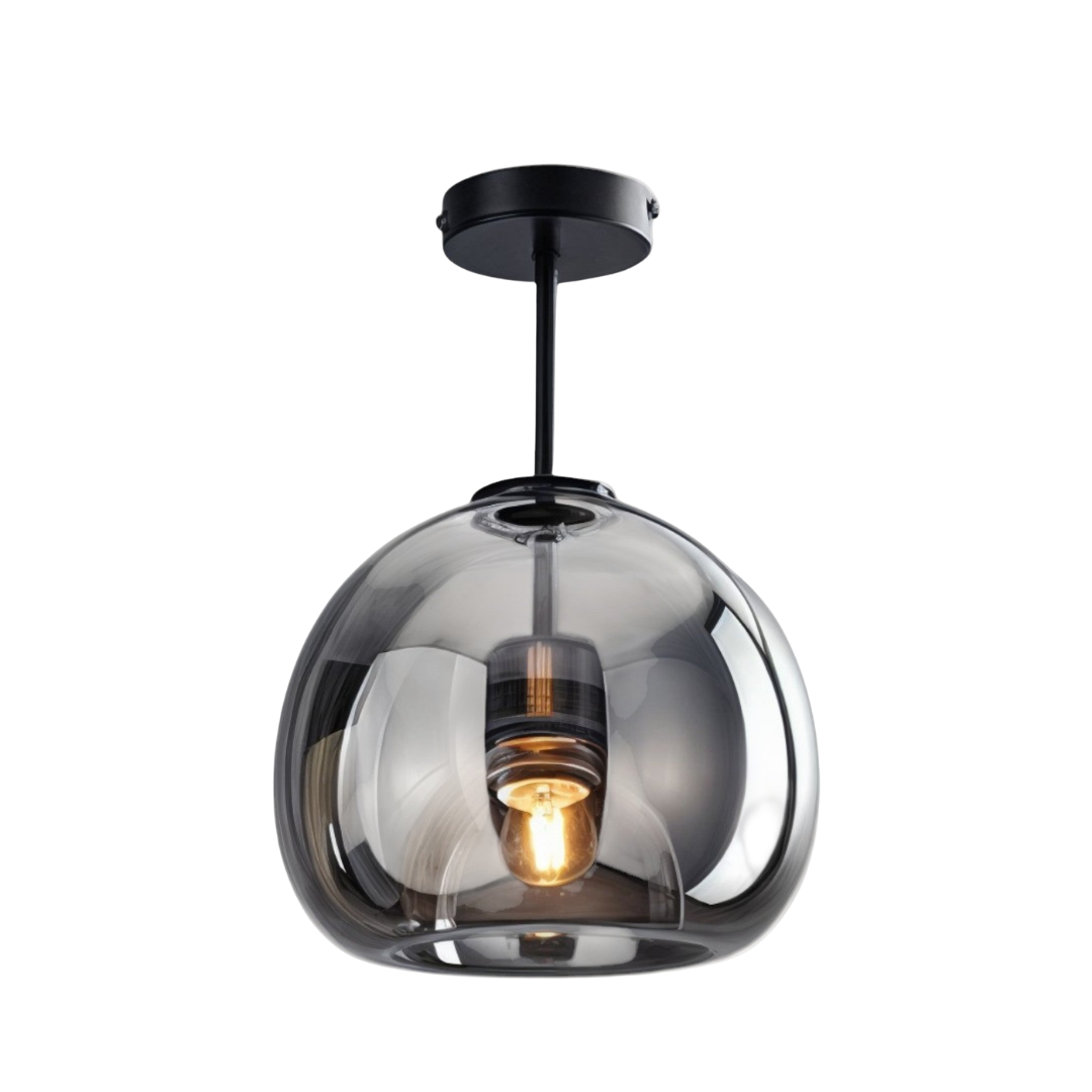 Glas Deckenleuchte Rauchglas, Moderne Deckenlampe rund