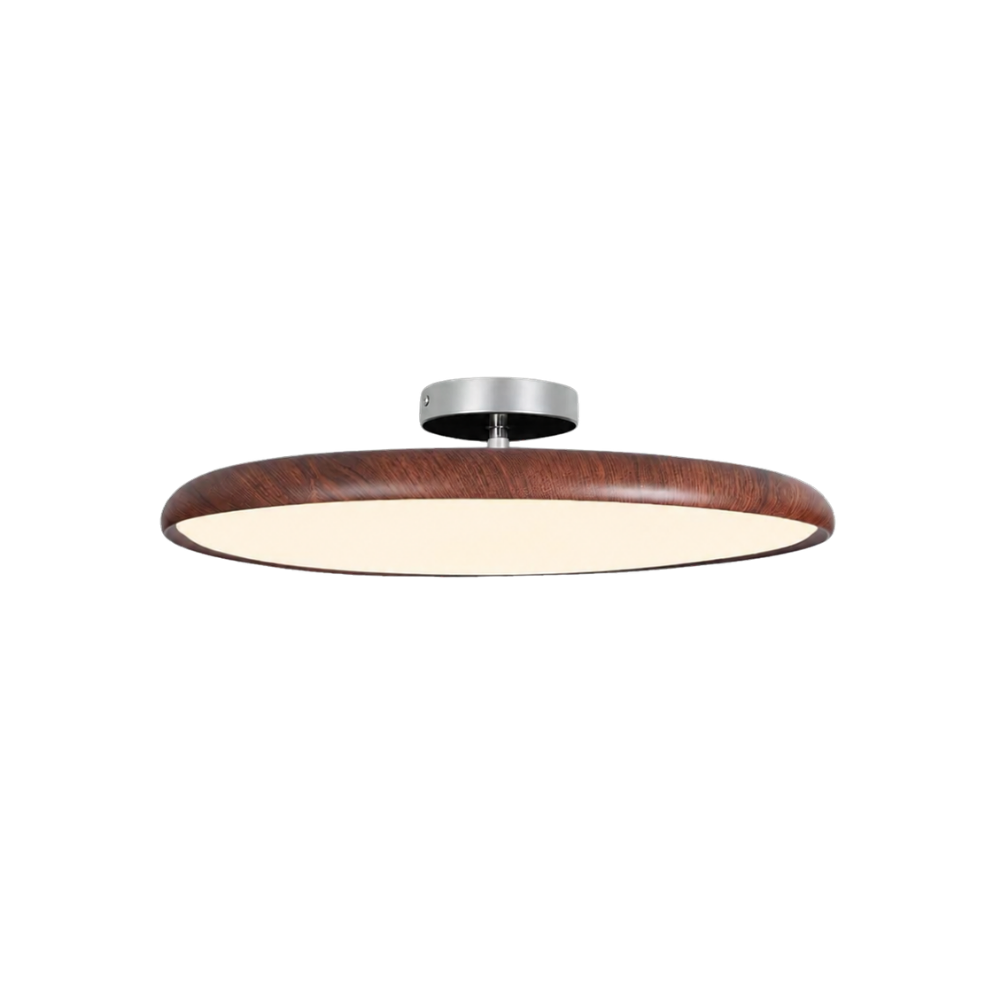 LED Deckenleuchte Rund Flach Holzoptik, Deckenlampe 3000K Modern