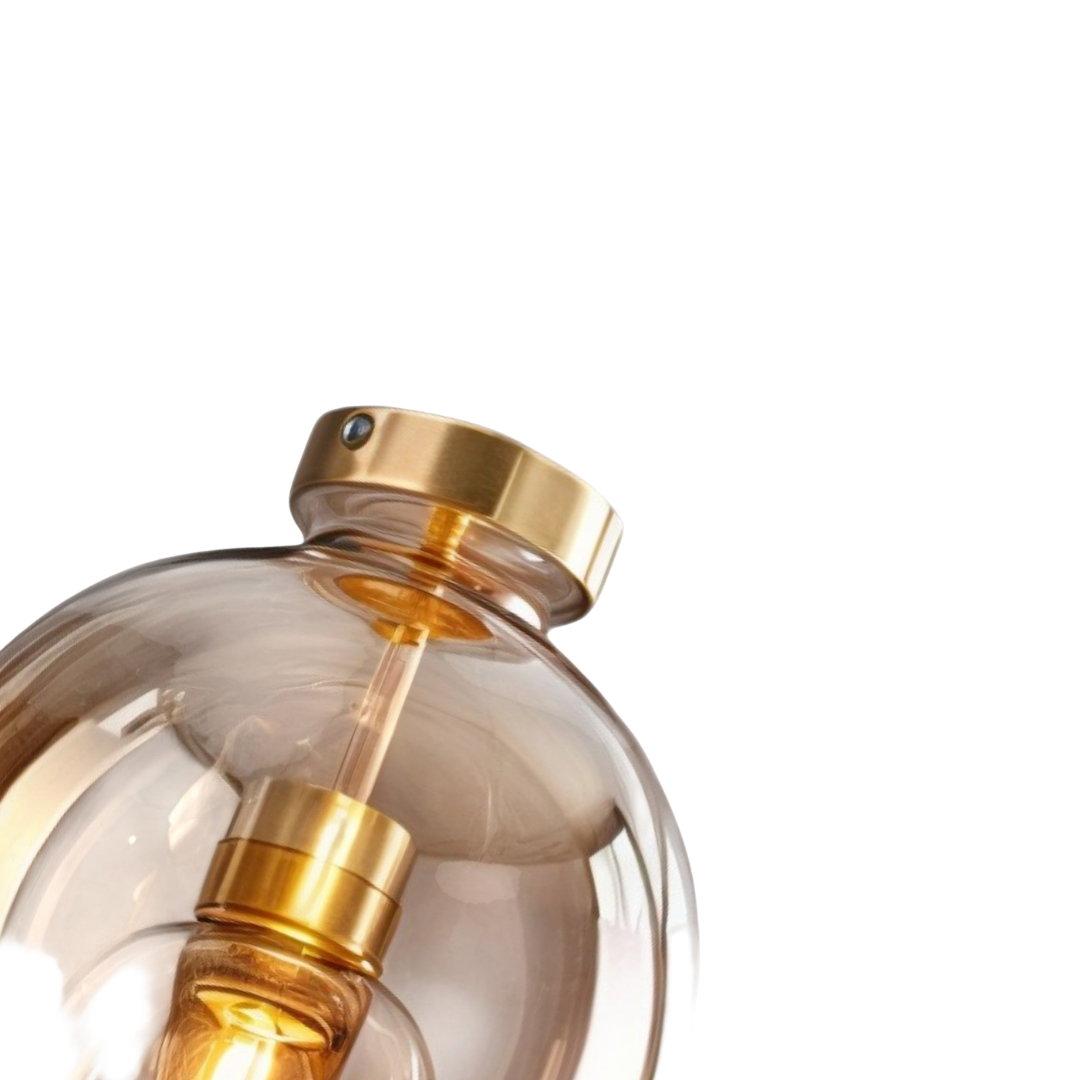 Glas Deckenleuchte Rauchglas, Moderne Deckenlampe rund