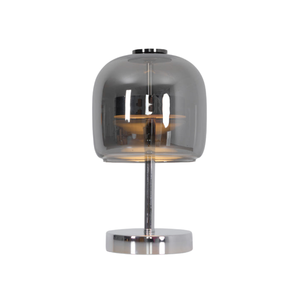 Tischlampe Glas Metall, Modernes Design LED Dreibeiner Farbwechsel mit USB Anschluss