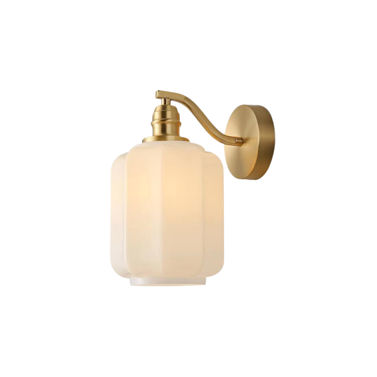 Wandleuchte Messing Glas, Vintage Design Dimmbar E27